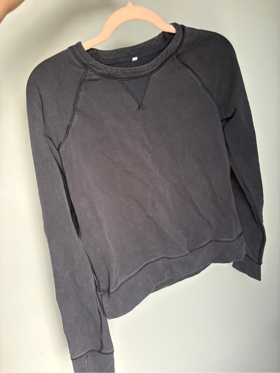 lululemon athletica Tops - Lululemon Washed Black Crewneck Sweatshirt